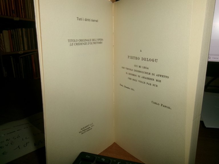 CARLO PASCAL. L' Oltretomba dei Pagani - Volume Primo (senza …