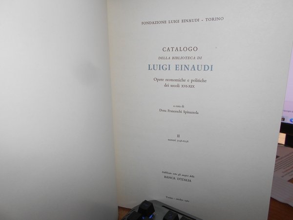 CATALOGO della Biblioteca di LUIGI EINAUDI