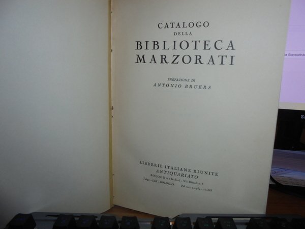 CATALOGO DELLA BIBLIOTECA MARZORATI