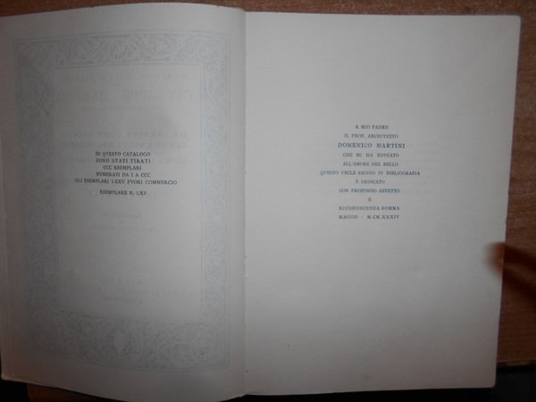 CATALOGO DELLA LIBRERIA DI GIUSEPPE MARTINI Compilato dal Possessore