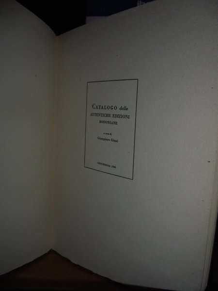 Catalogo delle autentiche edizioni bodoniane