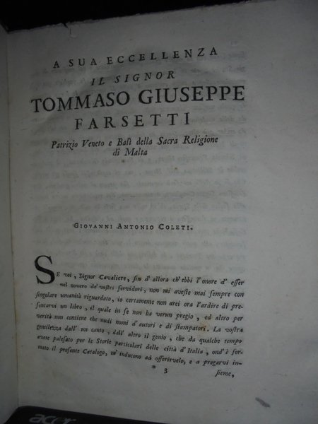 CATALOGO DELLE STORIE PARTICOLARI CIVILI ED ECCLESIASTICHE DELLE CITTÀ E …
