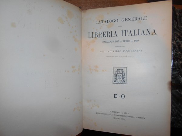 CATALOGO GENERALE della LIBRERIA ITALIANA