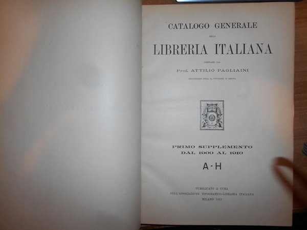 CATALOGO GENERALE della LIBRERIA ITALIANA