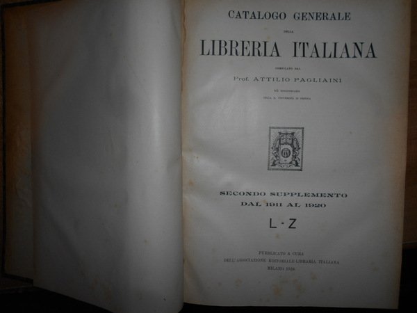 CATALOGO GENERALE della LIBRERIA ITALIANA