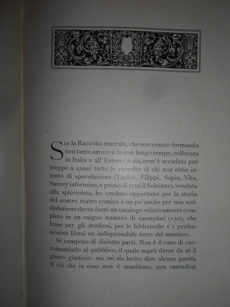 CATALOGO GENERALE DELLA RACCOLTA DRAMMATICA ITALIANA DI LUIGI RASI