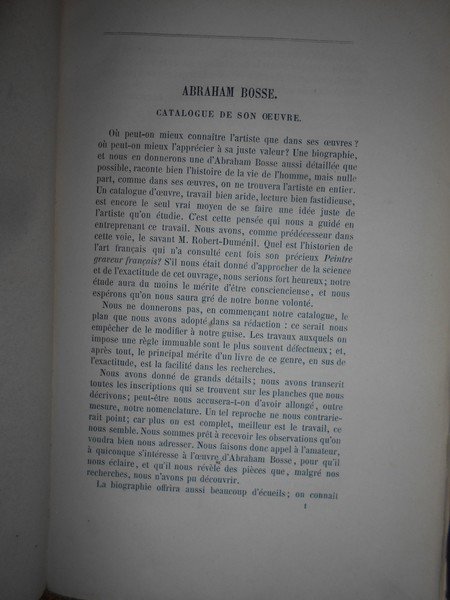 CATALOGUE de l' Oeuvre de ABRAHAM BOSSE par Georges Duplessis