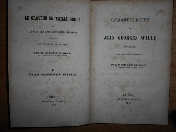 Catalogue de l' oeuvre de JEAN GEORGES WILLE graveur