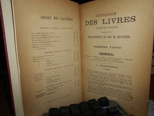 CATALOGUE DES LIVRES ANCIENS ET MODERNES RARES ET CURIEUX. FÊTES …