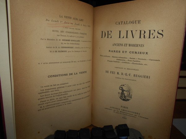 CATALOGUE DES LIVRES ANCIENS ET MODERNES RARES ET CURIEUX. FÊTES …