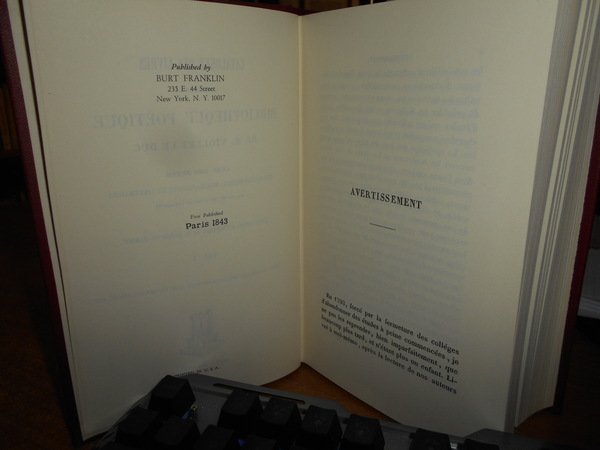Catalogue des Livres composant la Bibliothèque Poétique de M. VIOLLET …