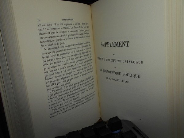 Catalogue des Livres composant la Bibliothèque Poétique de M. VIOLLET …