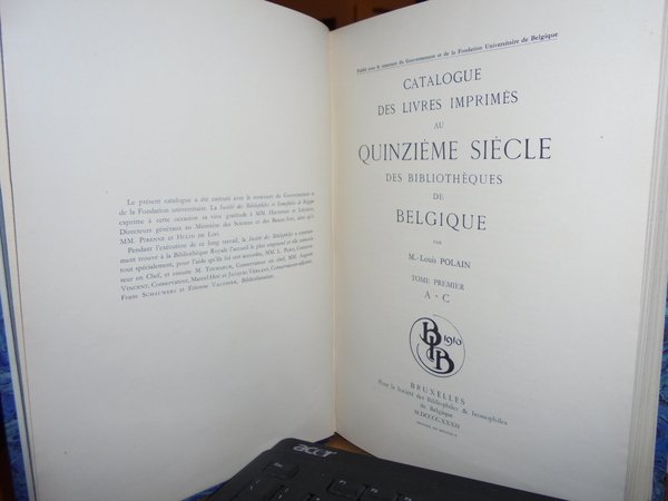Catalogue des Livres Imprimés au Quinzième Siècle par Louis Polain