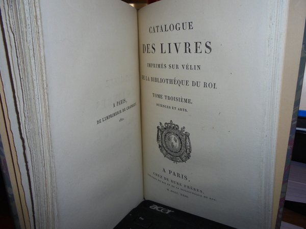 CATALOGUE des Livres Imprimés sur vélin, qui se trouvent dans …