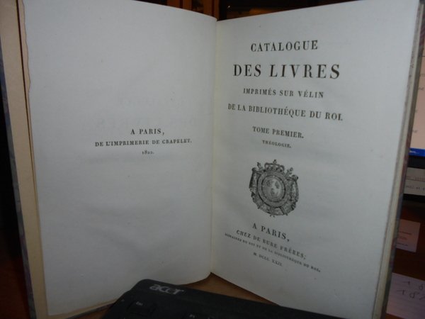 CATALOGUE des Livres Imprimés sur vélin, qui se trouvent dans …