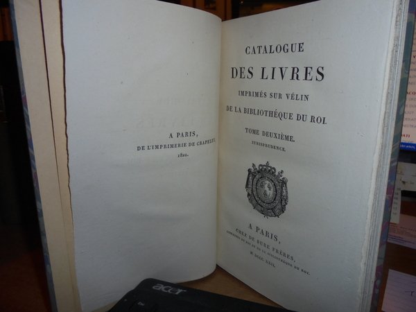 CATALOGUE des Livres Imprimés sur vélin, qui se trouvent dans …