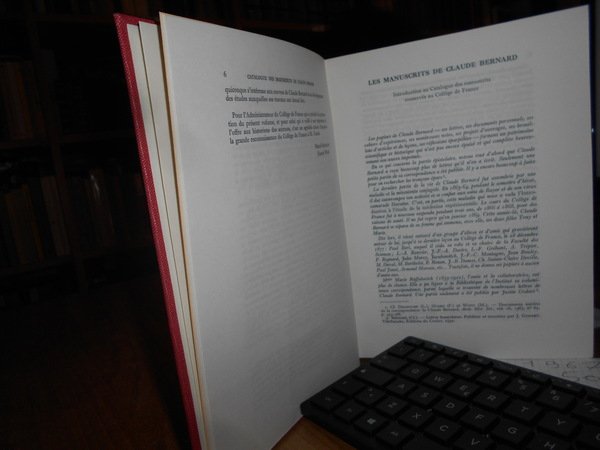 Catalogue des Manuscrits de CLAUDE BERNARD avec la Bibliographie de …