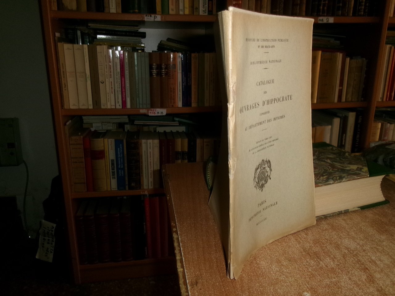 CATALOGUE des OUVRAGES D' HIPPOCRATE conservés au Département des Imprimés …