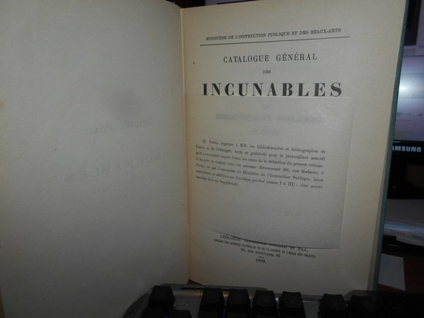 Catalogue Général des INCUNABLES des Bibliothèques Publiques de France
