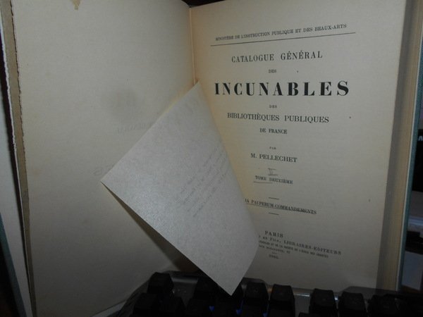 Catalogue Général des INCUNABLES des Bibliothèques Publiques de France
