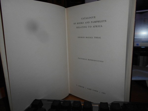 Catalogue of Books and Pamhlets relating to Africa