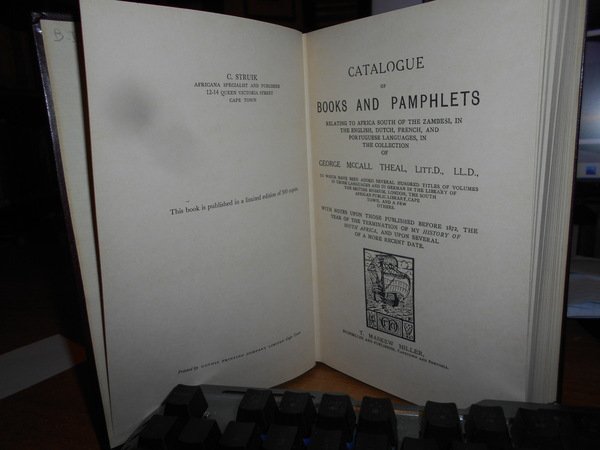 Catalogue of Books and Pamhlets relating to Africa