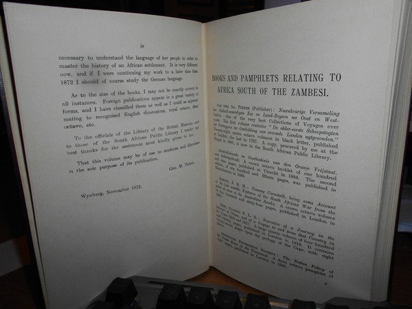 Catalogue of Books and Pamhlets relating to Africa