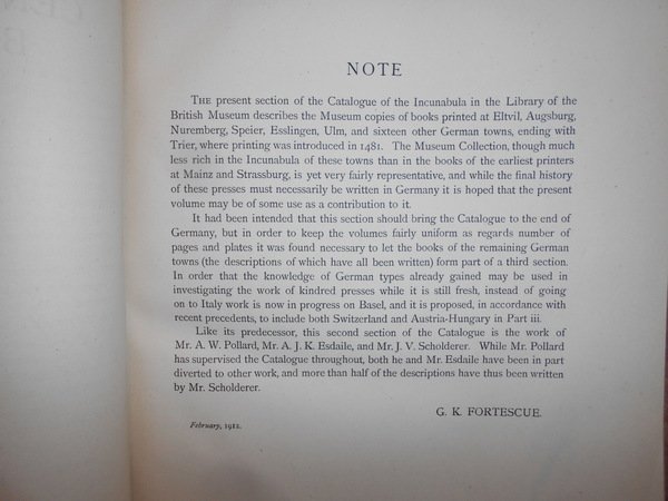 CATALOGUE of Books Printed in the XVth century now in …