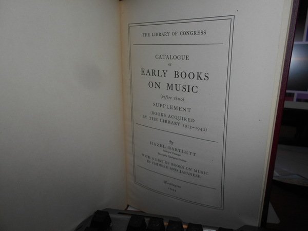 Catalogue of Early Books on Music (Before 1800) + Supplement