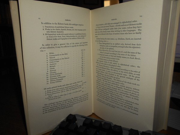 CATALOGUE OF HEBREW PRINTED BOOKS in the BRITISH MUSEUM