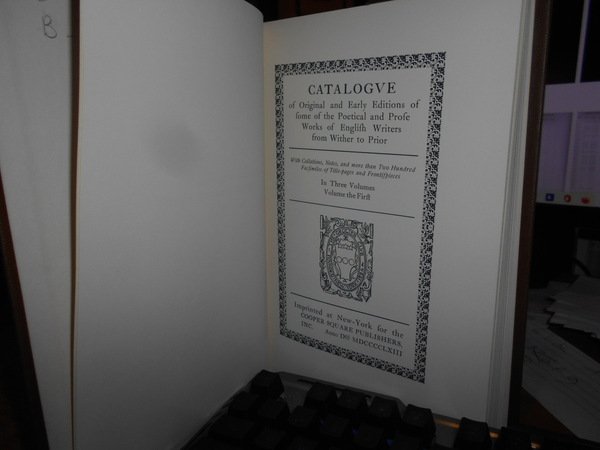 Catalogue of Original and Early Editions of some of the …