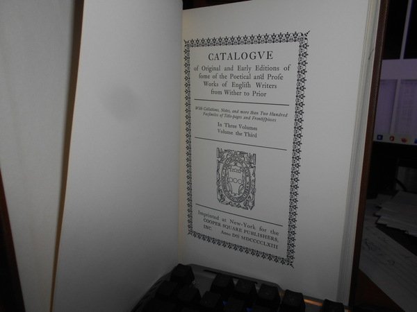 Catalogue of Original and Early Editions of some of the …