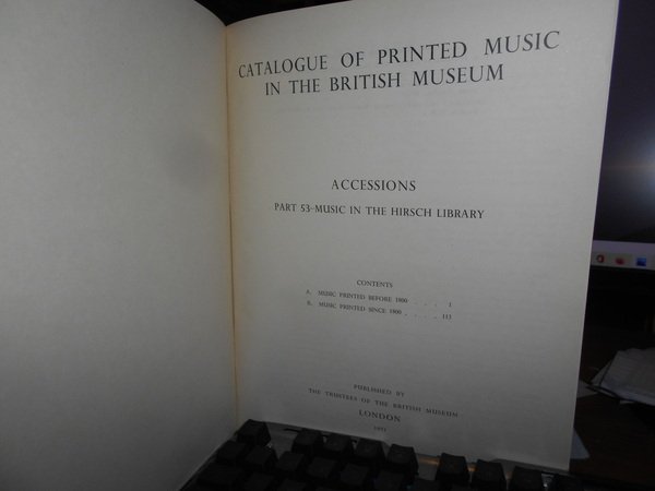 Catalogue of printed Music in The British Museum Accessions part …
