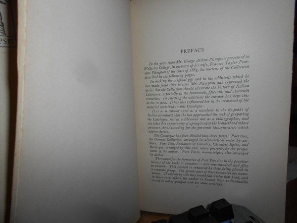 Catalogue of the Frances Taylor Plimpton Collection of Italian Books …