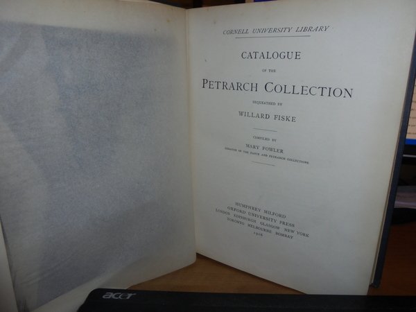 CATALOGUE of the PETRARCH COLLECTION