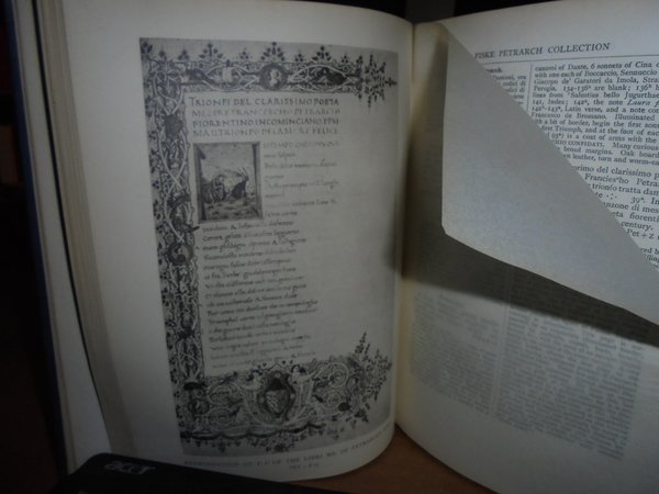 CATALOGUE of the PETRARCH COLLECTION