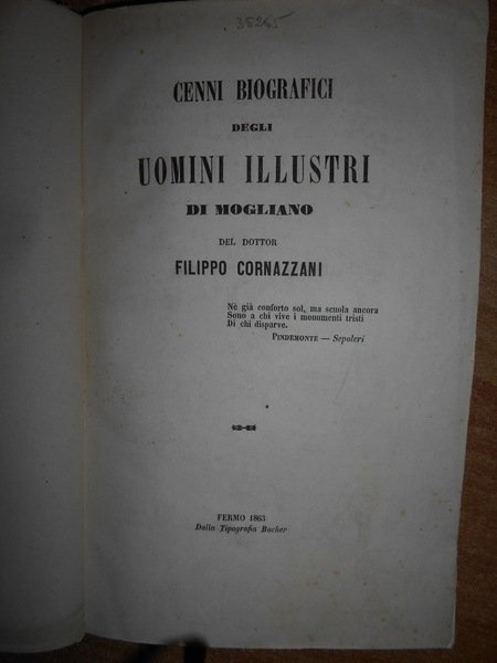 Cenni biografici degli Uomini Illustri di Mogliano