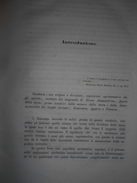 Cenni sulla Storia della Geodesia in Italia memoria del P. …