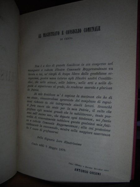 (Cento) CENNI Biografici degli Illustri Centesi