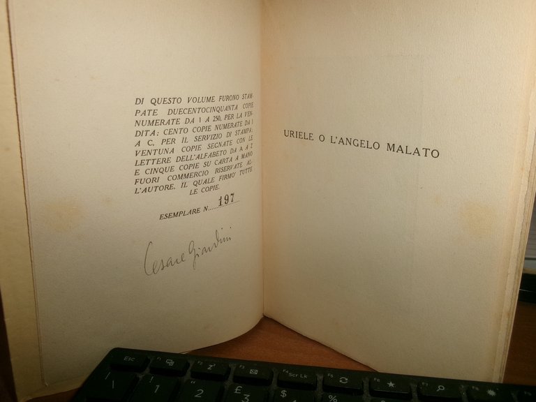 CESARE GIARDINI. URIELE o L' Angelo Malato. Racconto con musiche …