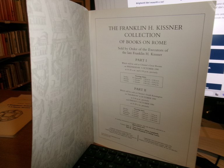 CHRISTIES. The Kissner Collection of Books on Rome Date - …