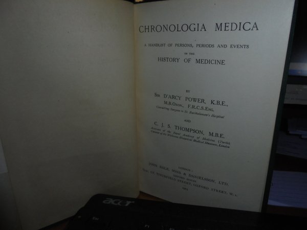 CHRONOLOGIA MEDICA a handlist of person, periods and events in …