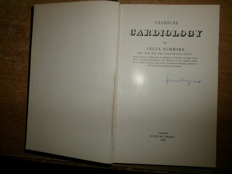 CLINICAL CARDIOLOGY - VELVA SCHRIRE 1963