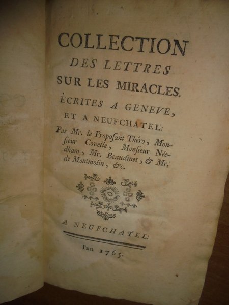 Collection des lettres Sur les Miracles