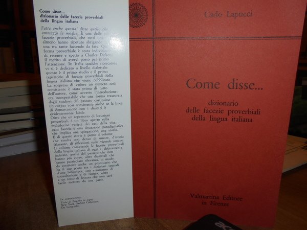 Come disse.dizionario delle facezie proverbiali della lingua italiana