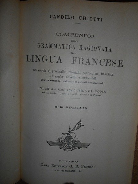 Compendio della grammatica ragionata della lingua francese