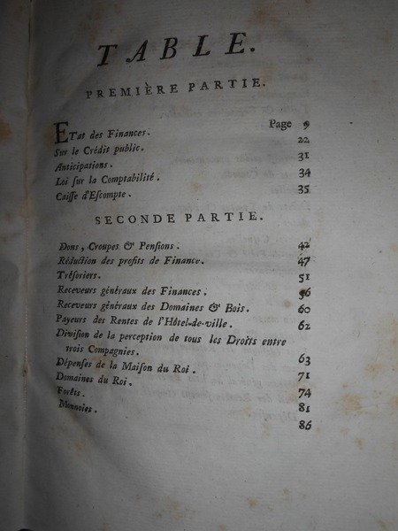 COMTE RENDU AU ROI. AU MOIS DE JANVIER 1781. IMPRIME' …