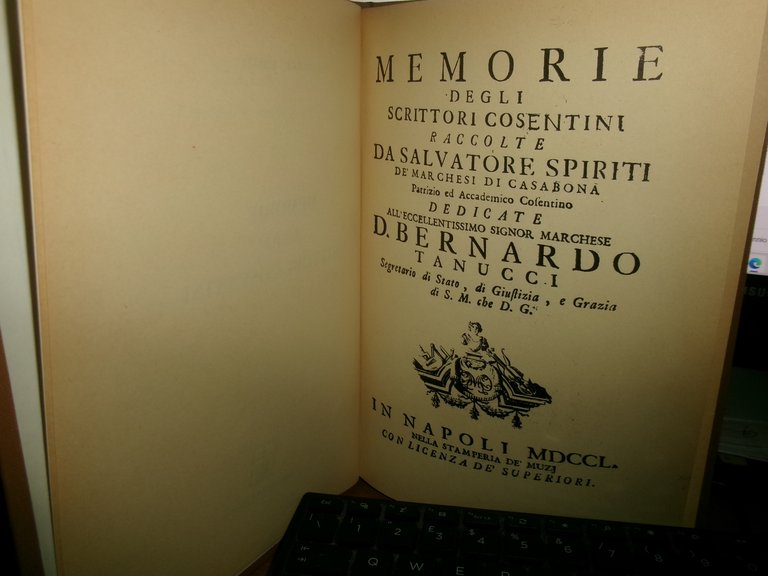 (Cosenza) SPIRITI SALVATORE. MEMORIE DEGLI SCRITTORI COSENTINI - anastatica 1970