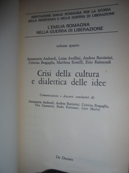 Crisi della Cultura e dialettica delle idee