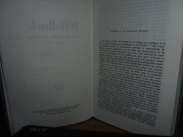 D' HOLBACH et la Philosophie Scientifique au XVIII siècle